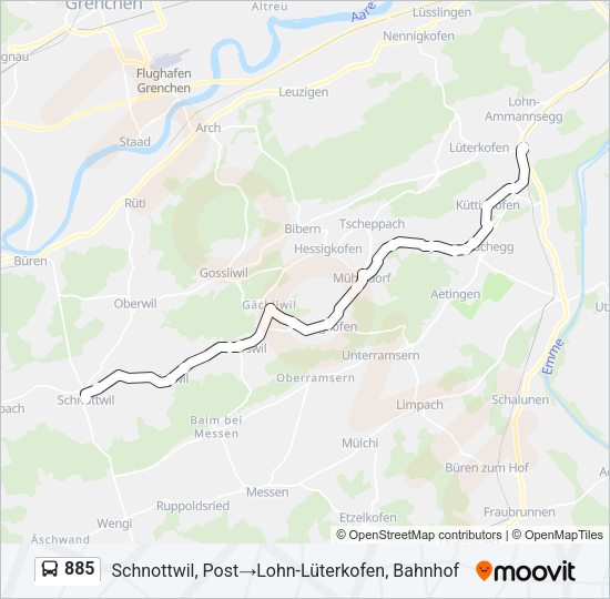 885 Bus Line Map