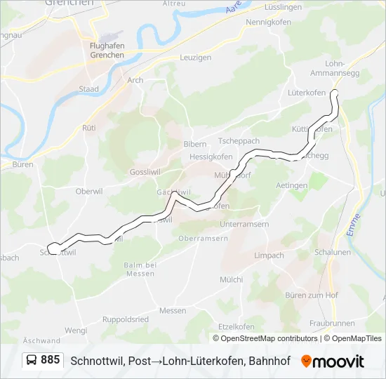 885 Bus Line Map