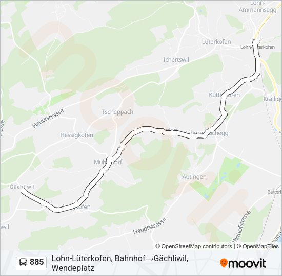 885 Bus Line Map