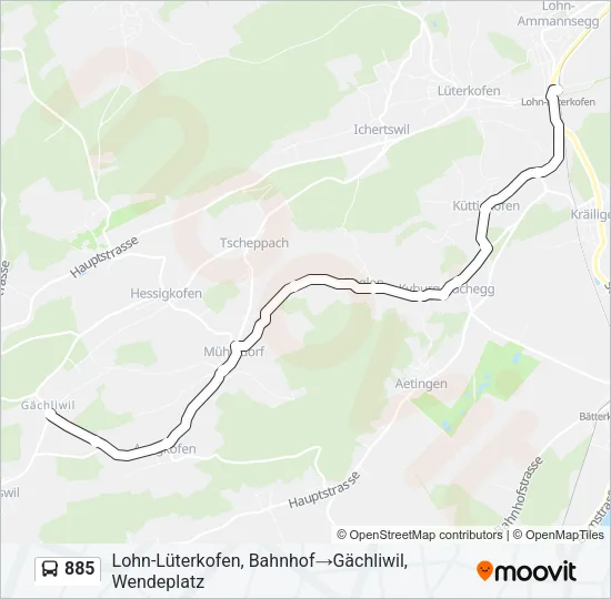 885 Bus Line Map