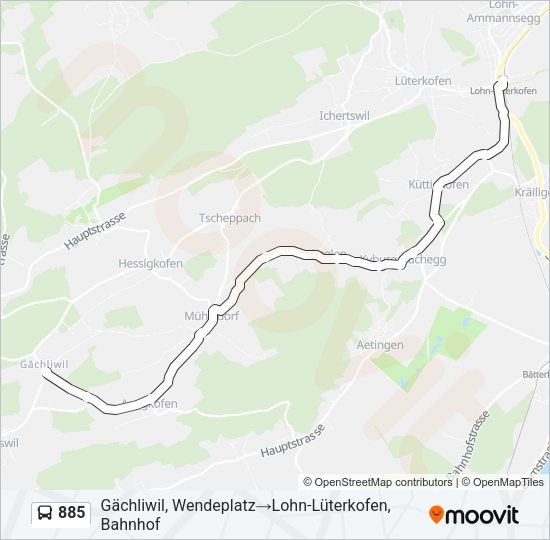 885 Bus Line Map