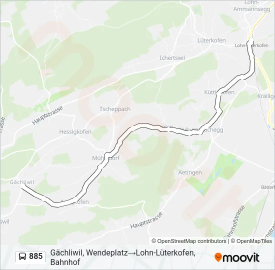 885 Bus Line Map