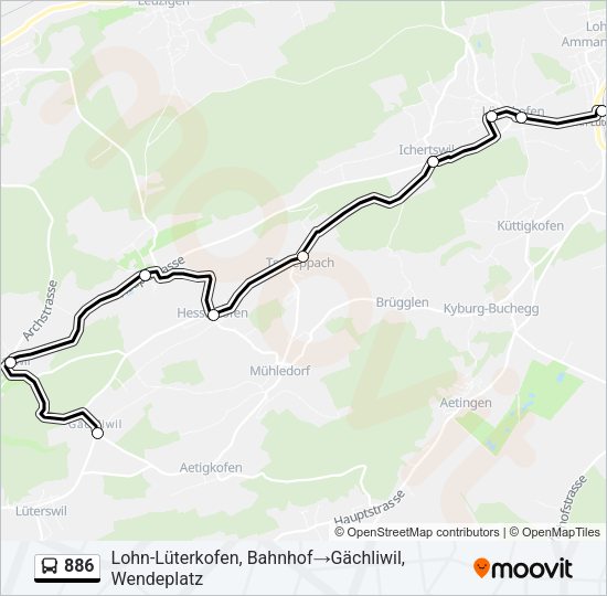 886 Bus Line Map