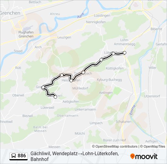 886 Bus Line Map