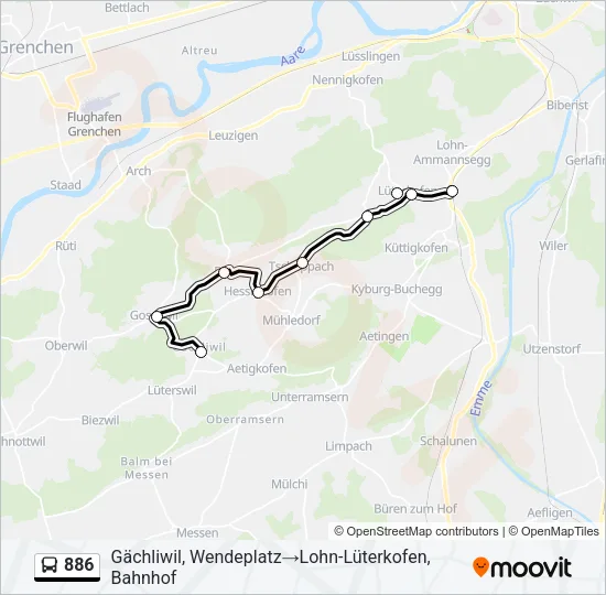 886 Bus Line Map