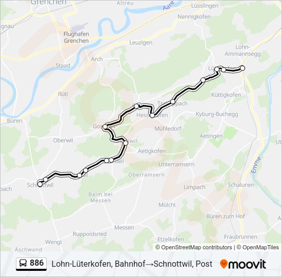 886 Bus Line Map