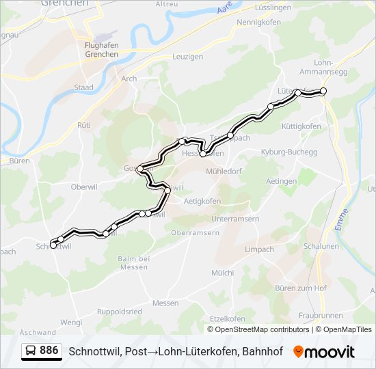 886 Bus Line Map