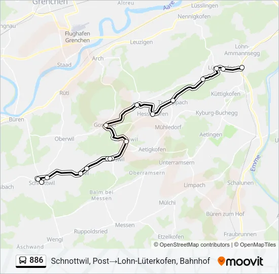 886 Bus Line Map