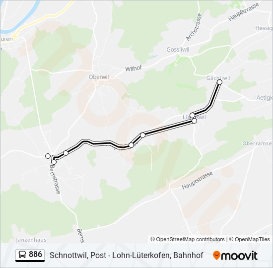 886 bus Line Map