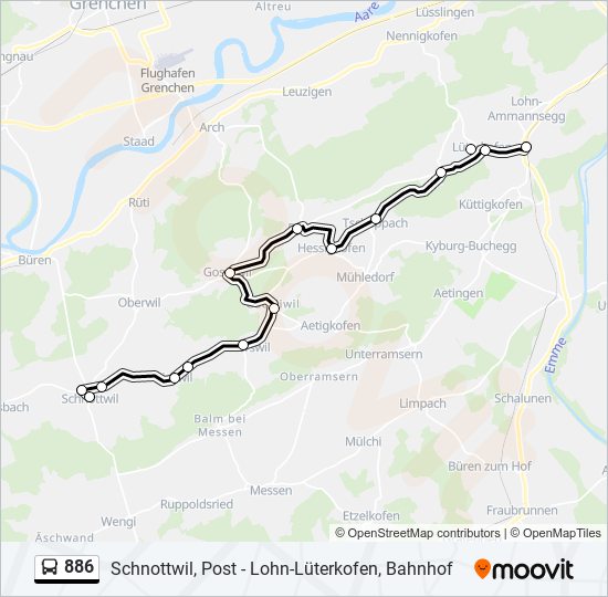 886 bus Line Map