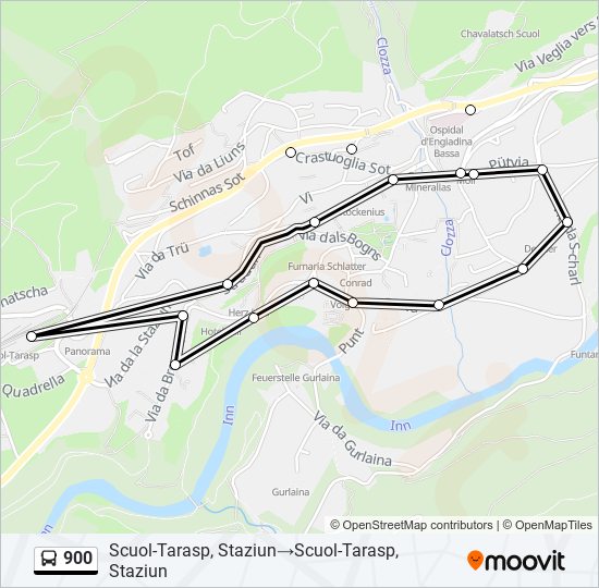 Plan de la ligne 900 de bus