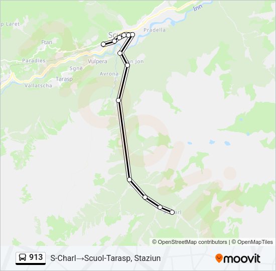 913 Bus Line Map