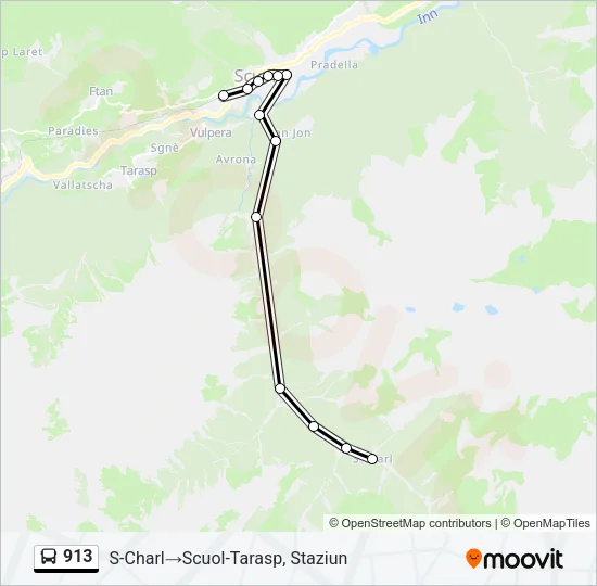 913 Bus Line Map