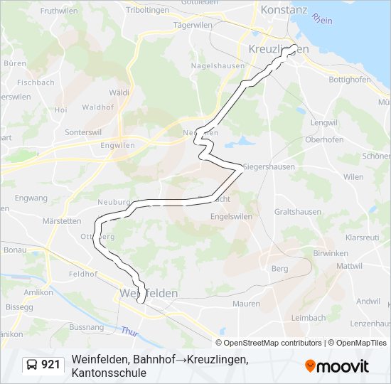 921 Bus Line Map