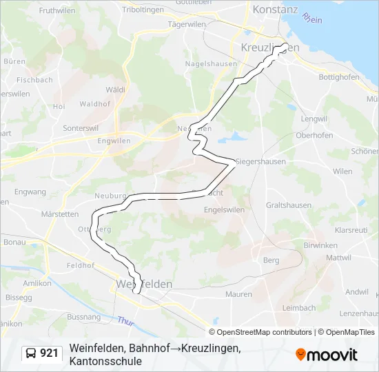 921 Bus Line Map