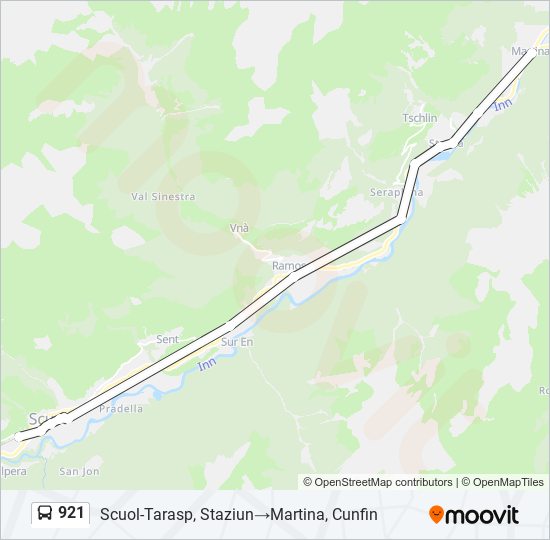 921 bus Line Map