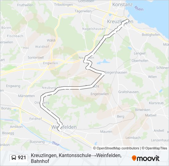 921 Bus Line Map