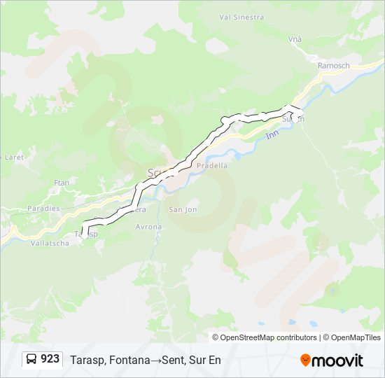 Plan de la ligne 923 de bus