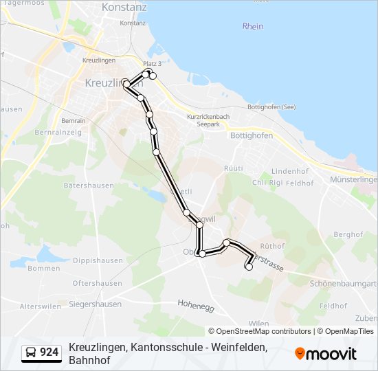 924 bus Line Map