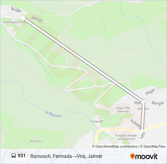 Plan de la ligne 931 de bus