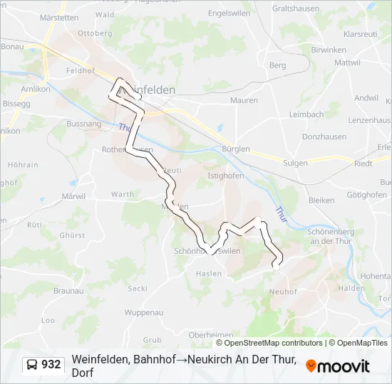 932 Bus Line Map