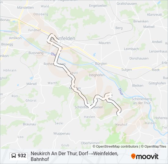932 Bus Line Map