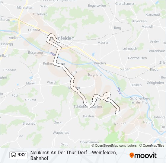 932 Bus Line Map