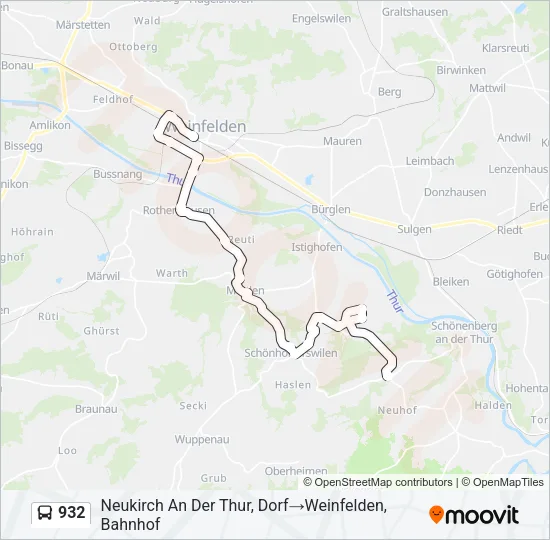 932 Bus Line Map