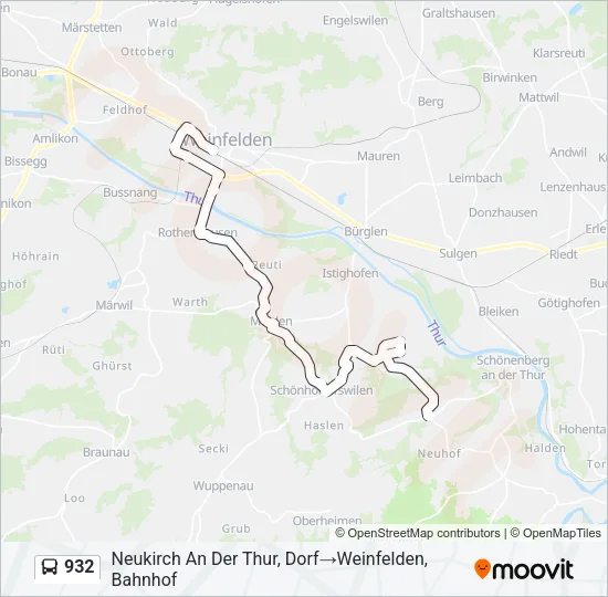 932 Bus Line Map