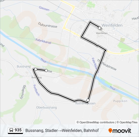 935 Bus Line Map