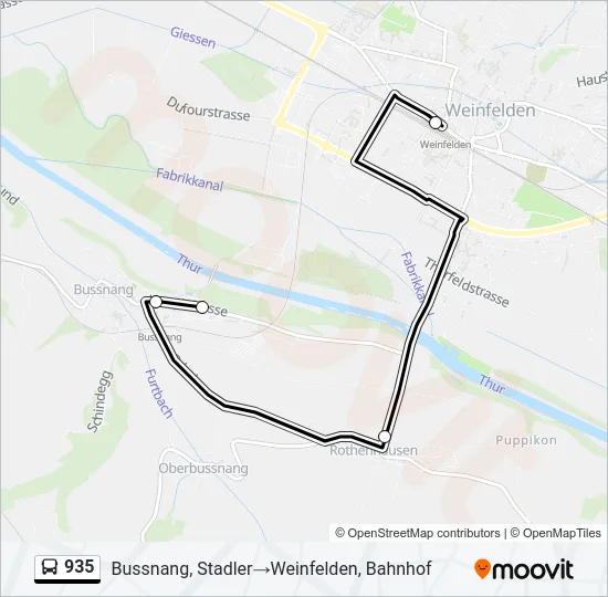 935 Bus Line Map