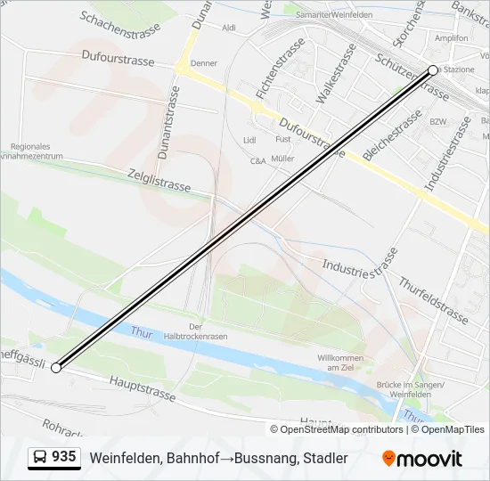 935 Bus Line Map