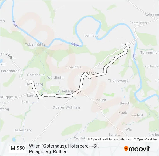 950 Bus Line Map