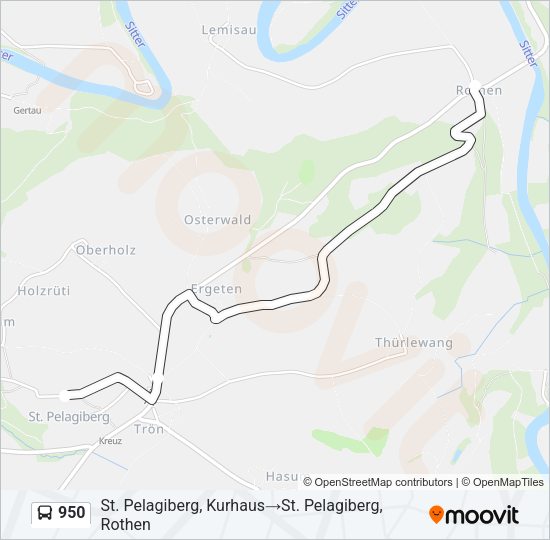 950 Bus Line Map
