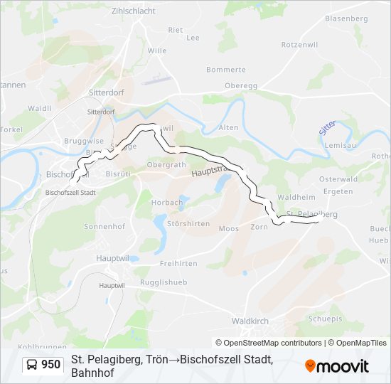 950 bus Line Map