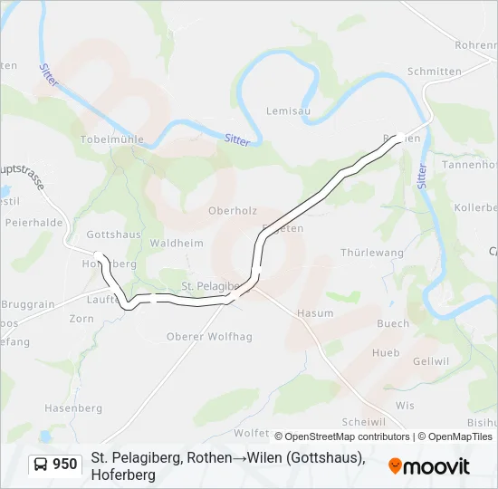 950 Bus Line Map