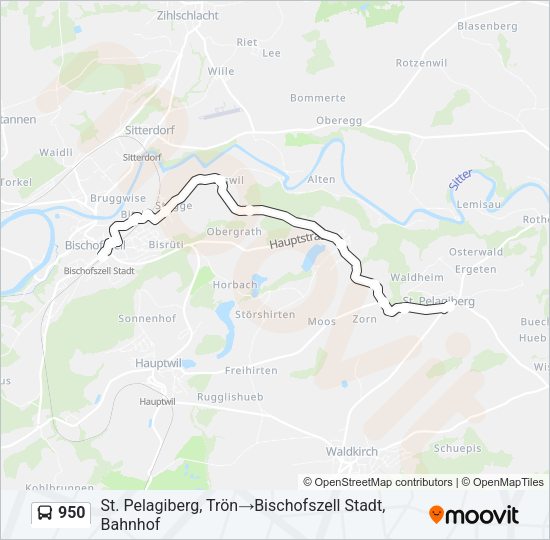 950 Bus Line Map