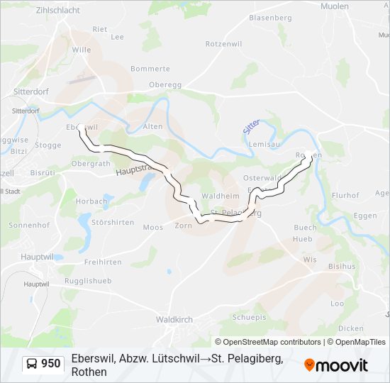 950 Bus Line Map