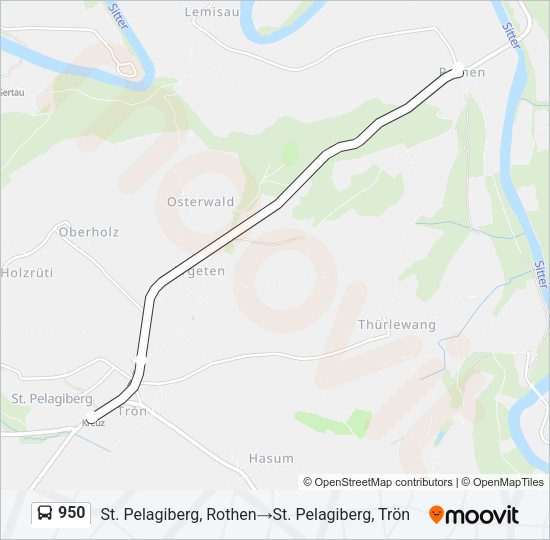 950 Bus Line Map
