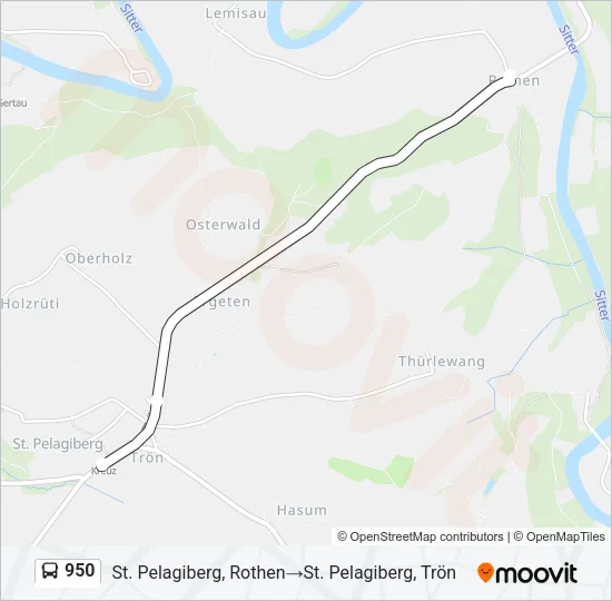 950 Bus Line Map