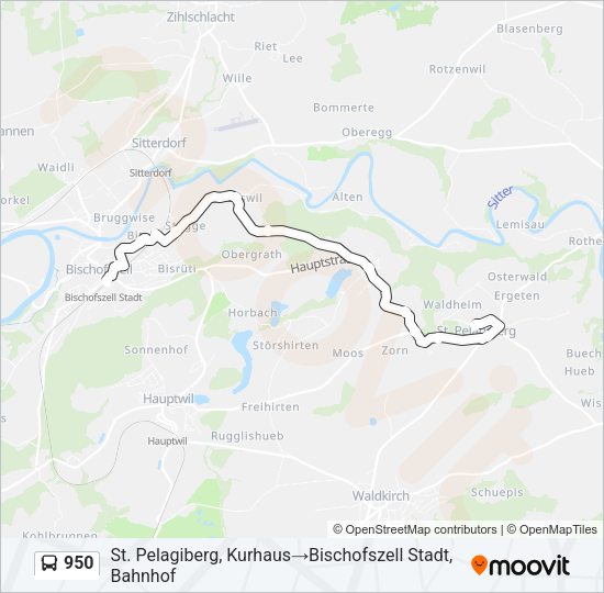 950 Bus Line Map