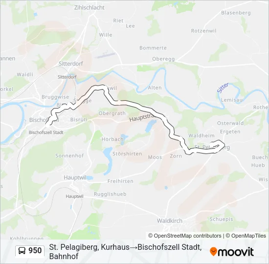 950 Bus Line Map