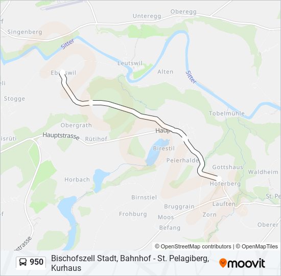 950 bus Line Map