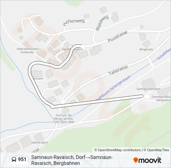 951 Bus Line Map