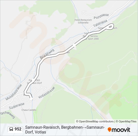 952 Bus Line Map