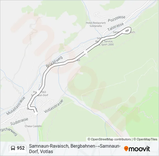 952 Bus Line Map