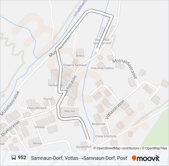 952 Bus Line Map