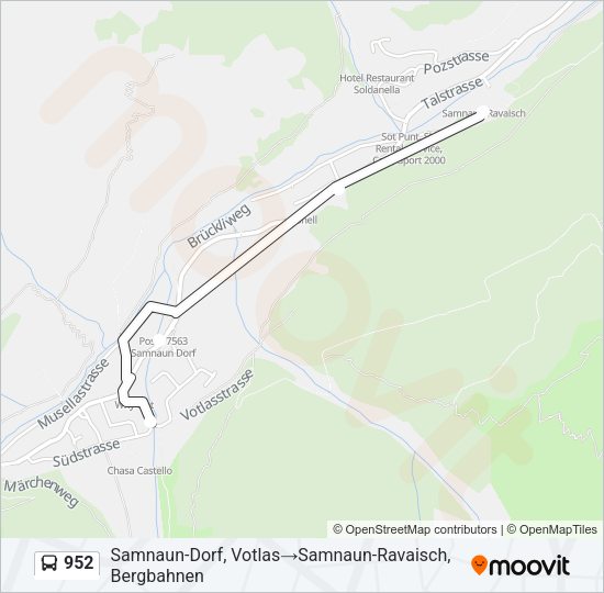 952 Bus Line Map