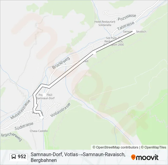 952 Bus Line Map