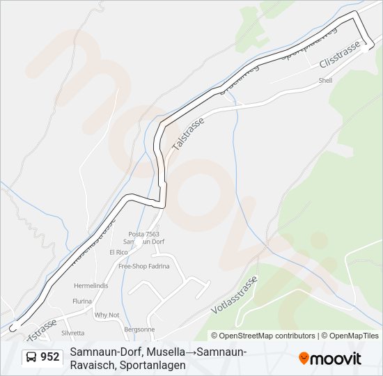 952 Bus Line Map